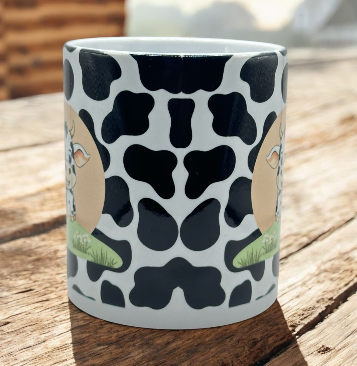 Adorable Cow & Cow Print 11oz White Mug