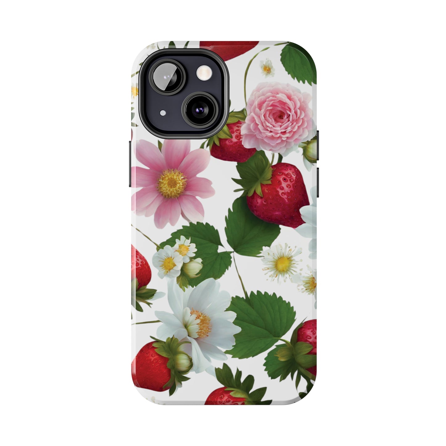 Floral Strawberries Design Tough Phone Cases