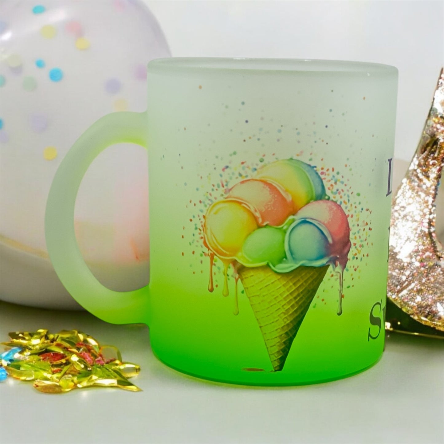 11oz Gradient Frosted Mug “Life Is Sweet” in Orange or Green