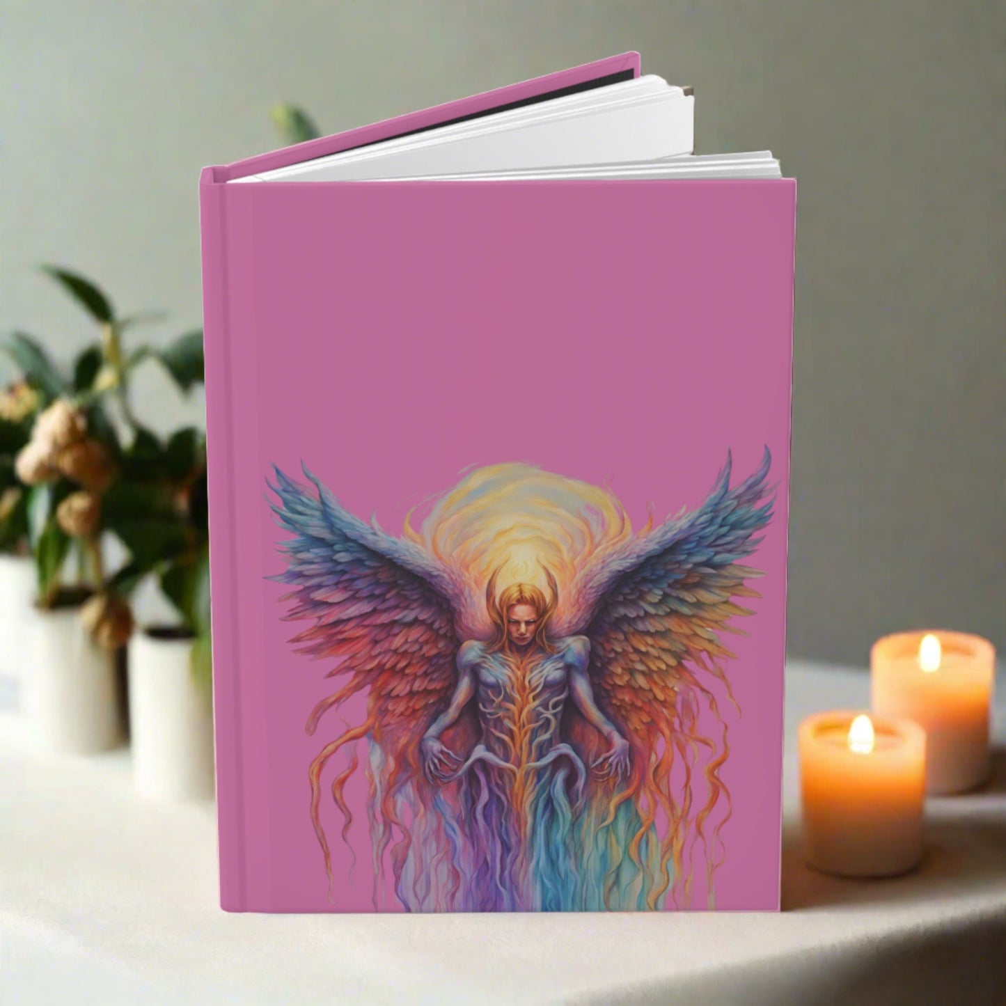 Angel on Light Pink Hardcover Journal Matte