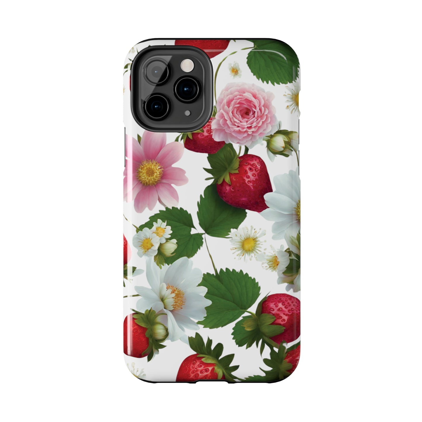 Floral Strawberries Design Tough Phone Cases