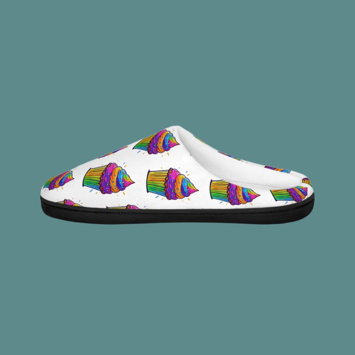 Neon Cupcakes Women's Indoor Slippers in White