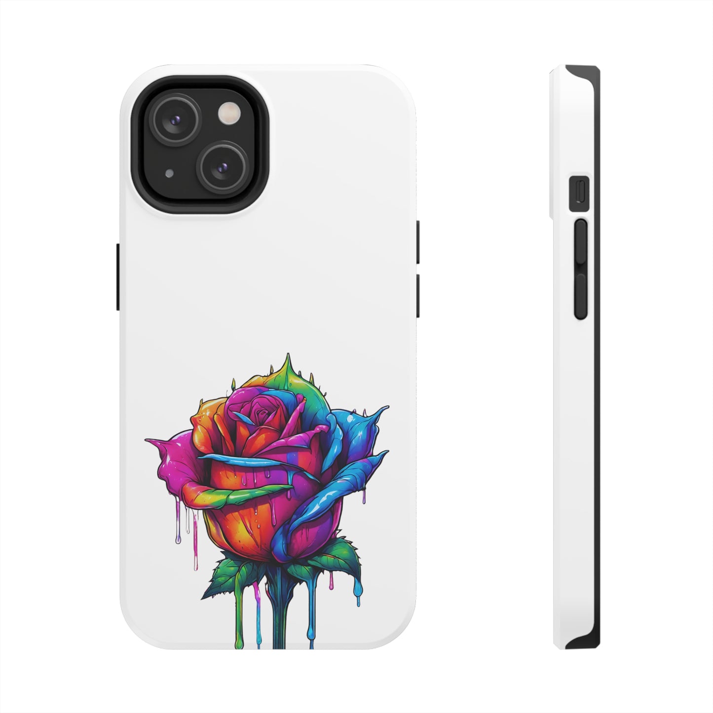 Rose Bleeding Colors On White Tough Phone Cases