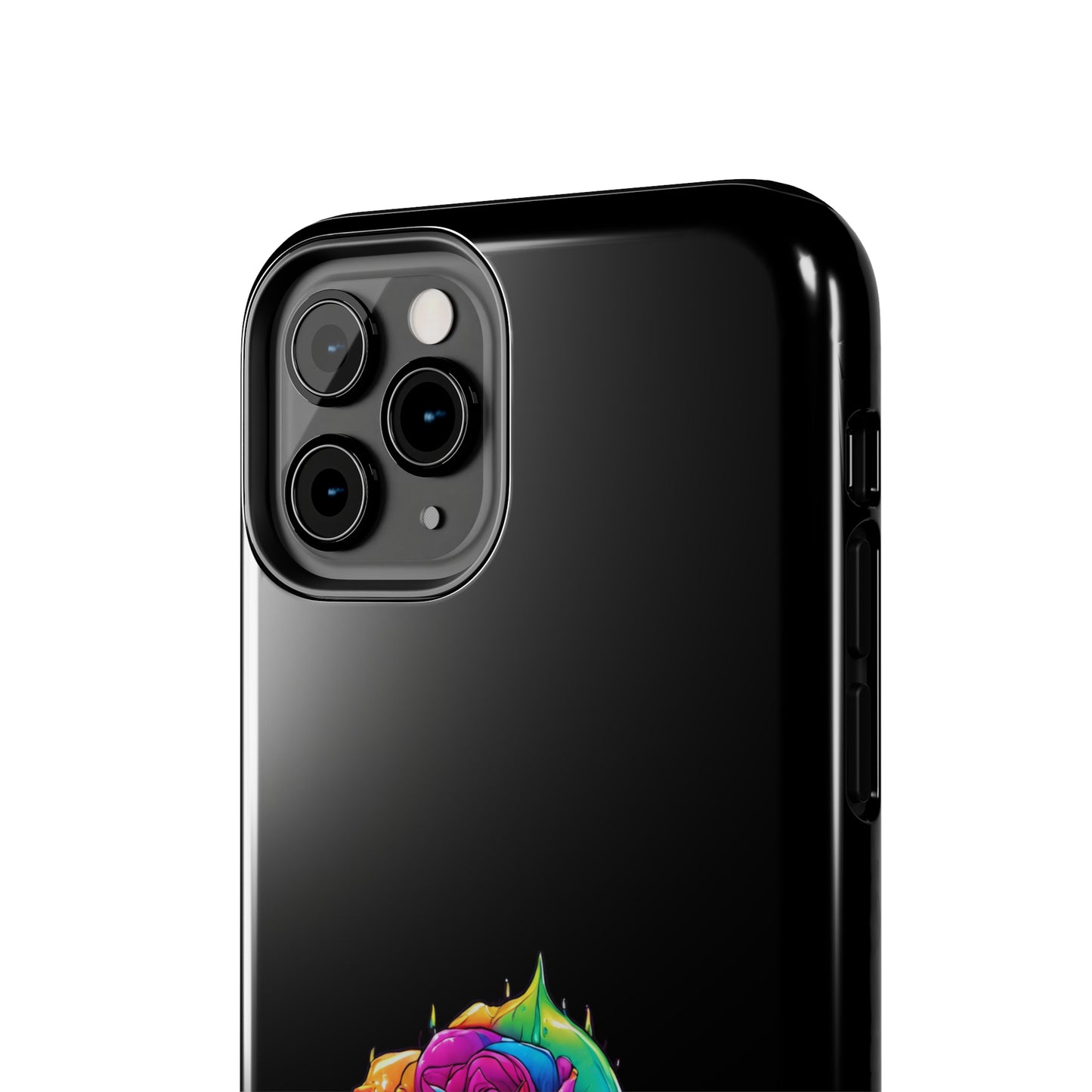 Rose Bleeding Colors on Black Tough Phone Cases