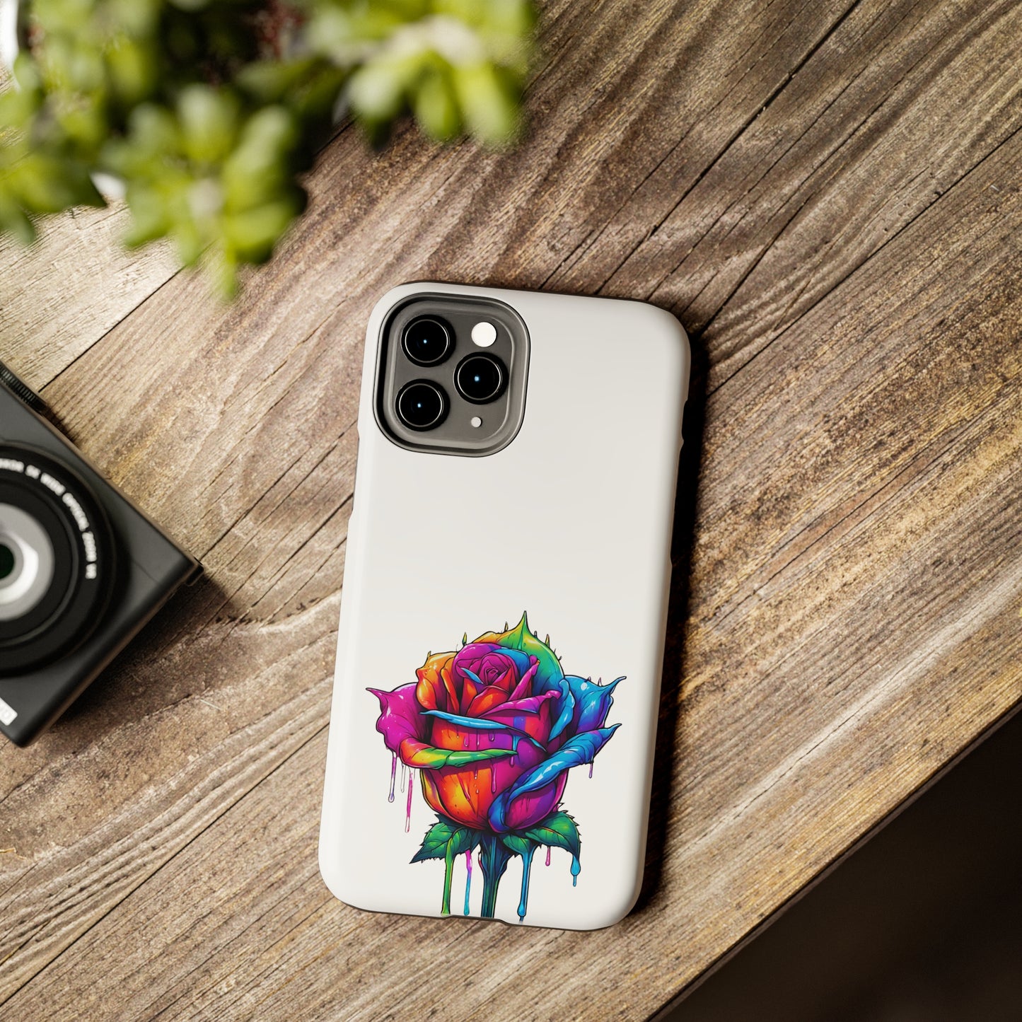 Rose Bleeding Colors On White Tough Phone Cases