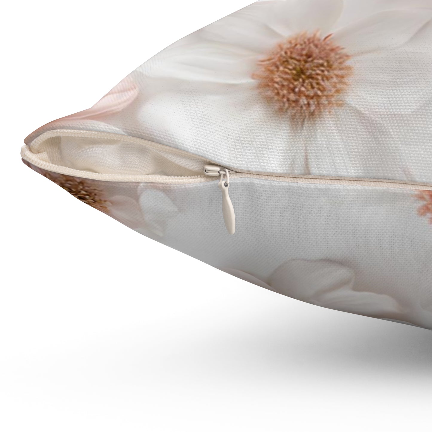 Blush Pink Floral Design Both Sides on Spun Polyester Square Pillow