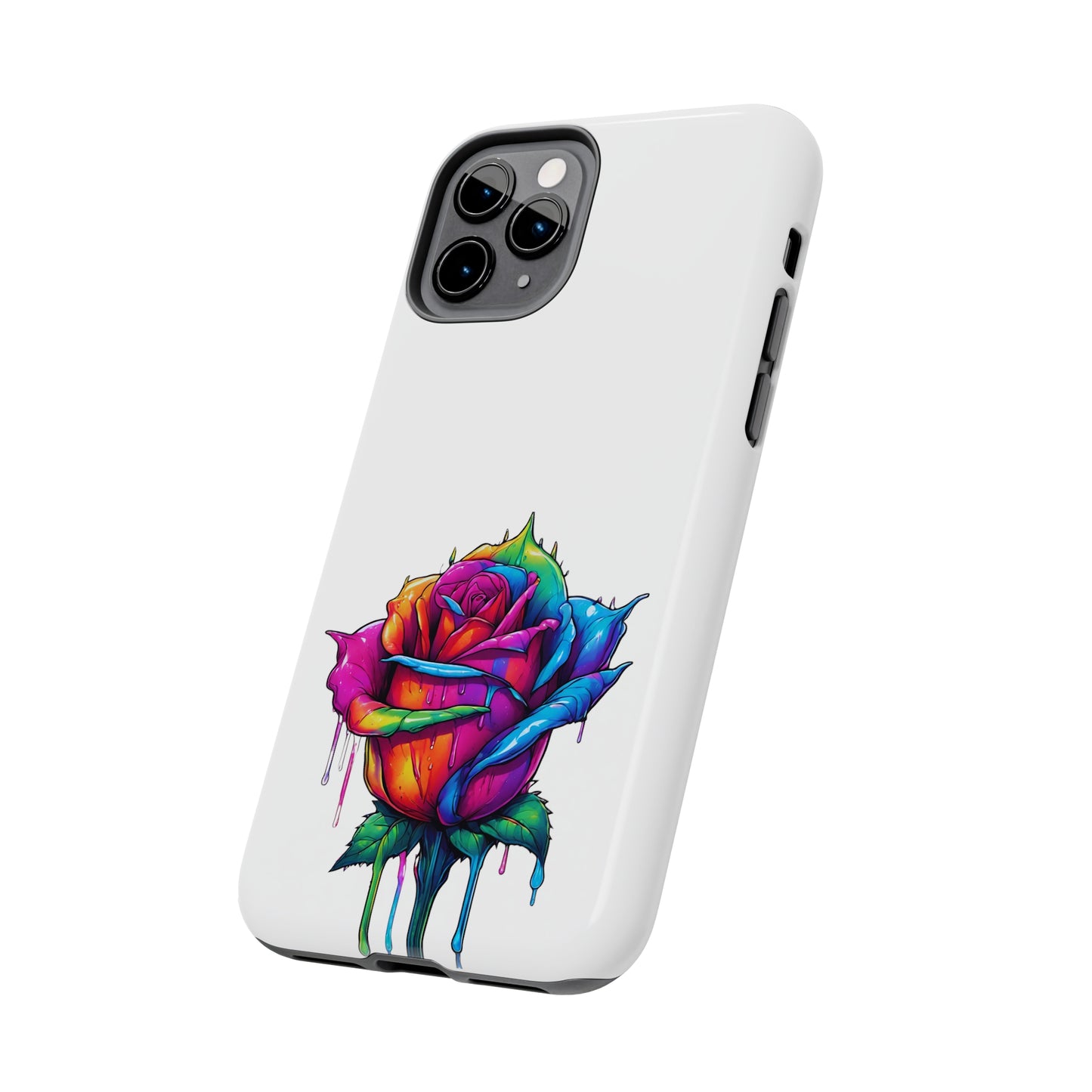 Rose Bleeding Colors On White Tough Phone Cases