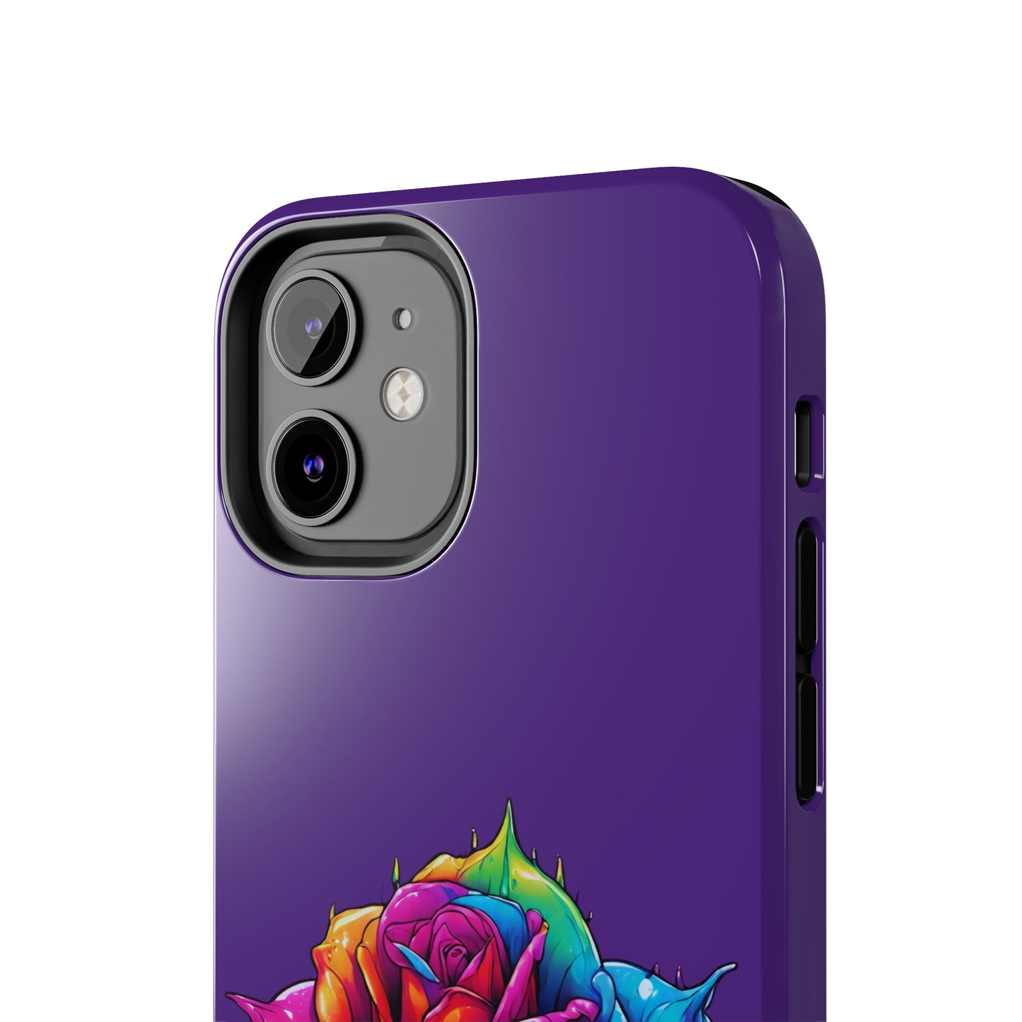 Rose Bleeding Colors on Purple Tough Phone Cases