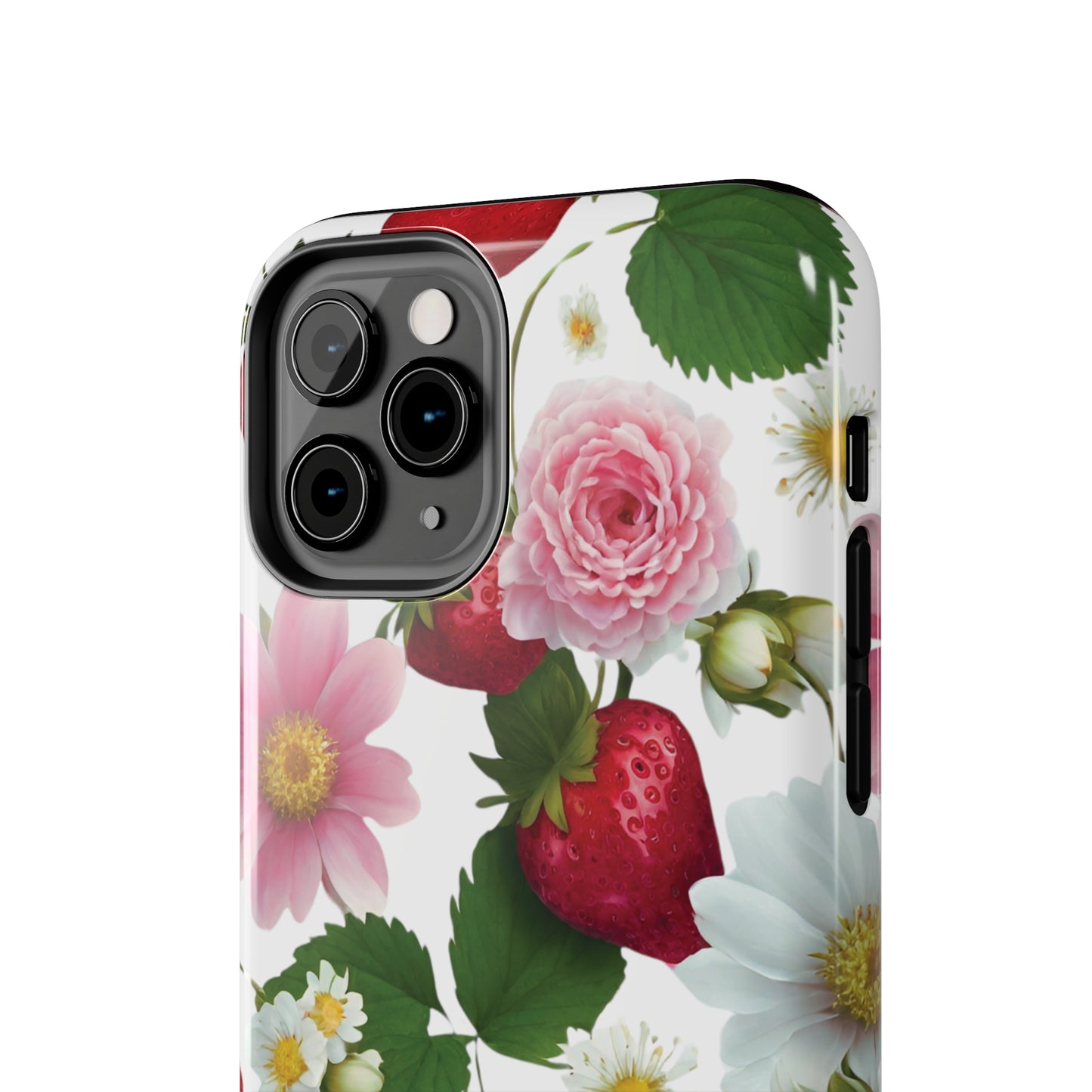 Floral Strawberries Design Tough Phone Cases