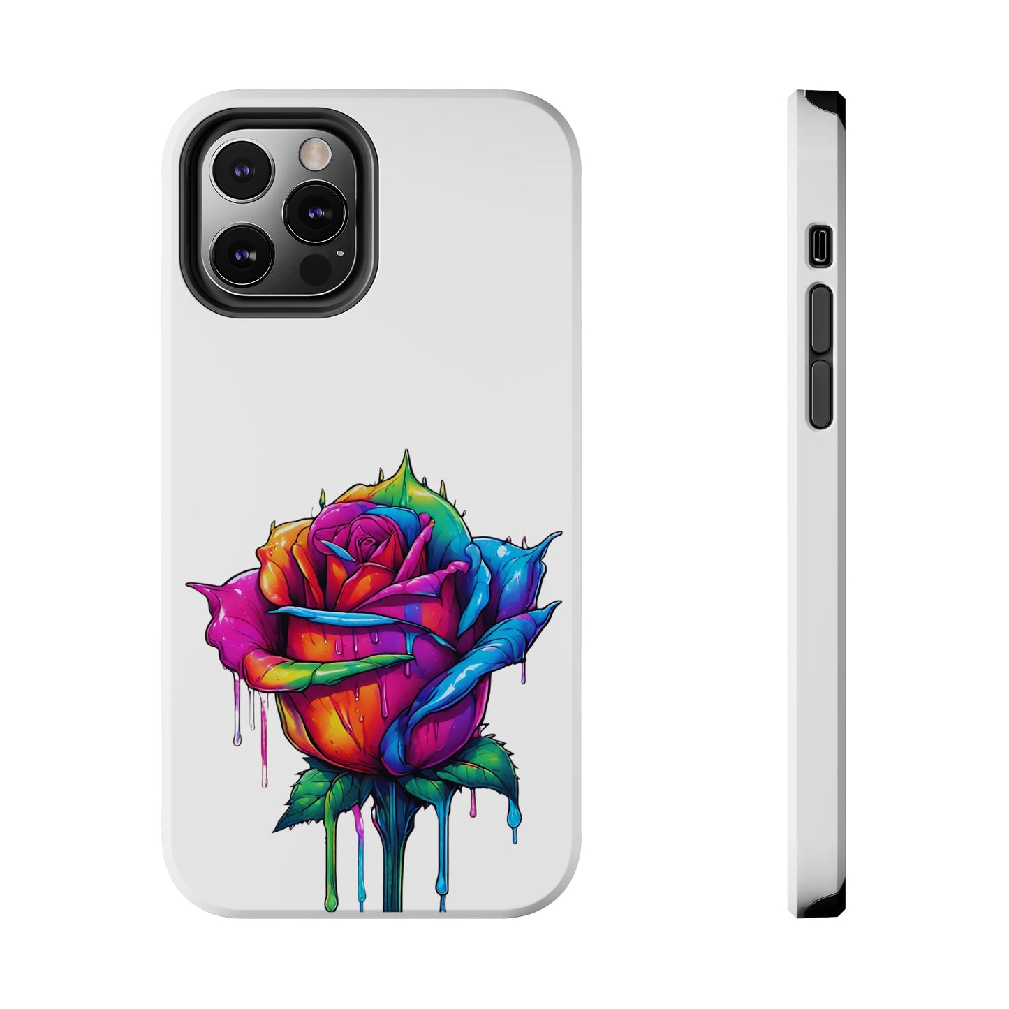 Rose Bleeding Colors On White Tough Phone Cases
