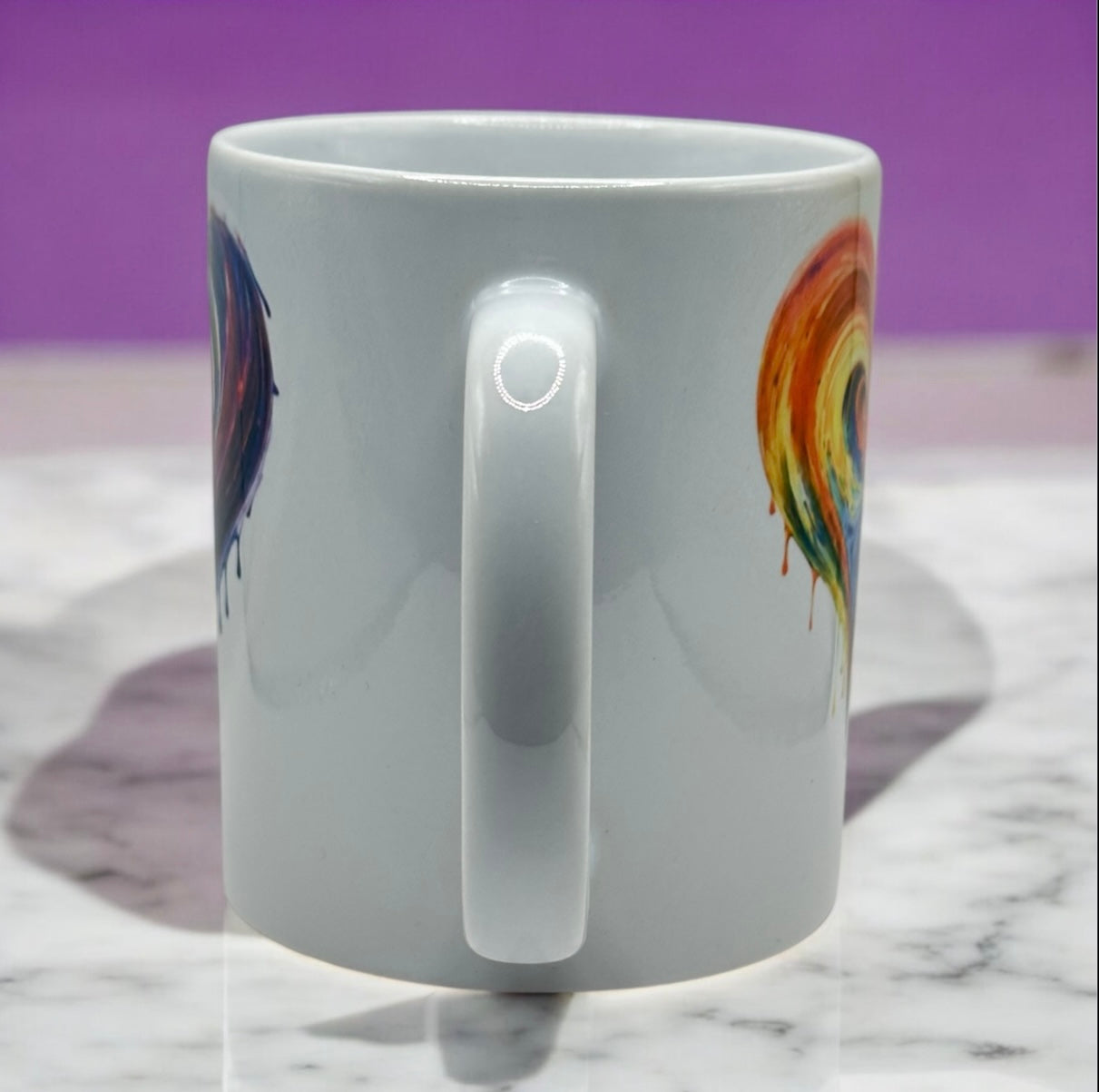 11oz White Ceramic Bleeding Hearts Mug
