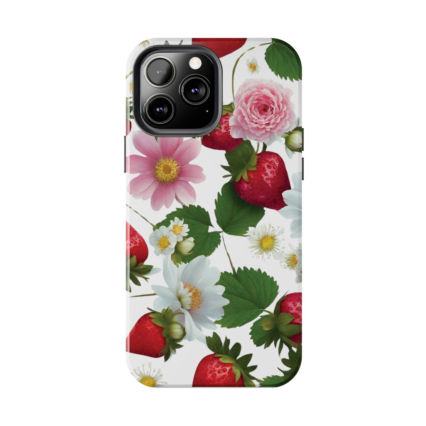 Floral Strawberries Design Tough Phone Cases