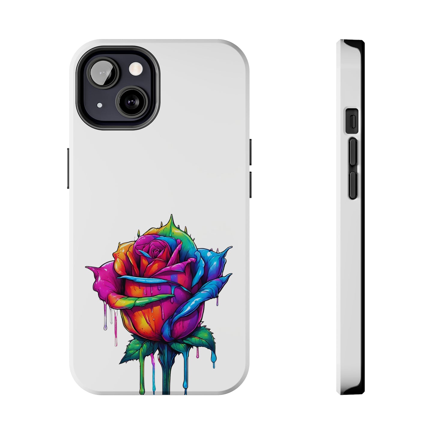Rose Bleeding Colors On White Tough Phone Cases