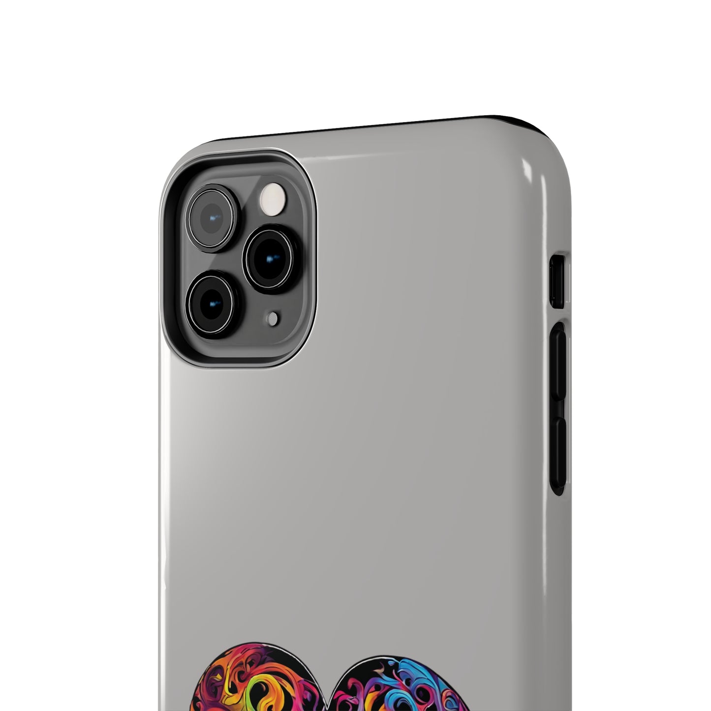 Colorful Heart Skull Tough Phone Cases