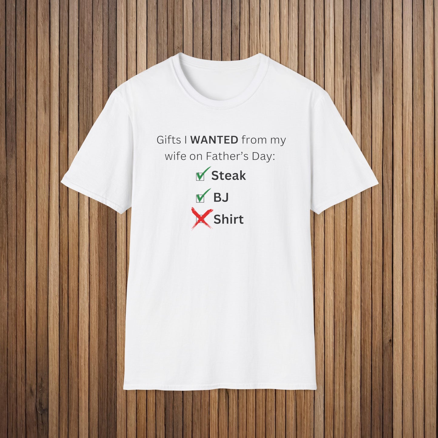 Humorous Father's Day Unisex Softstyle T-Shirt- Checklist