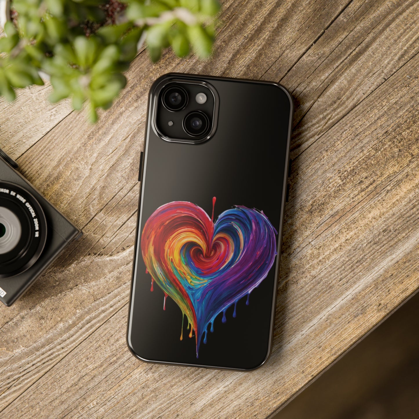 Heart Bleeding Colors Design Tough Phone Cases
