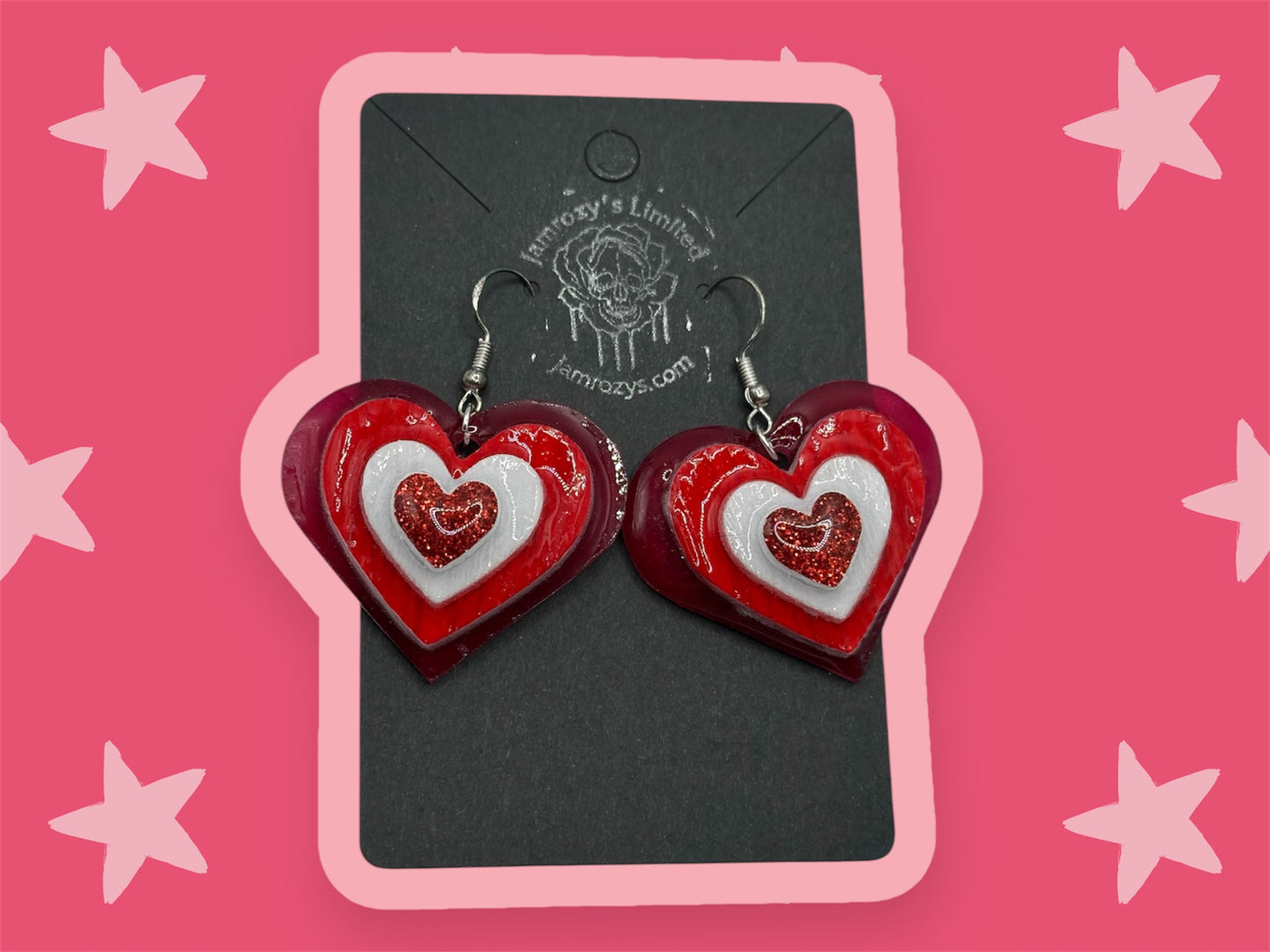 4 Layered Heart Earrings