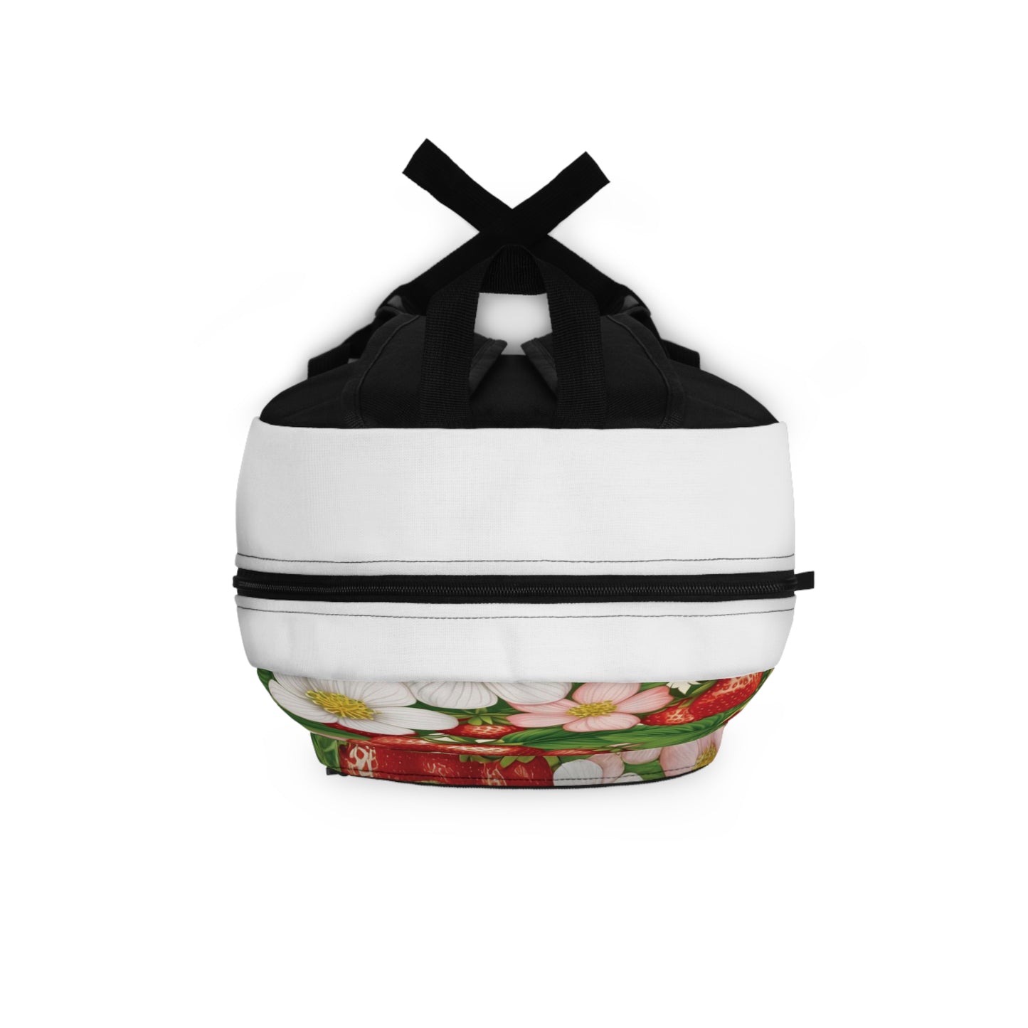 White Backpack with Strawberry Dreams Design