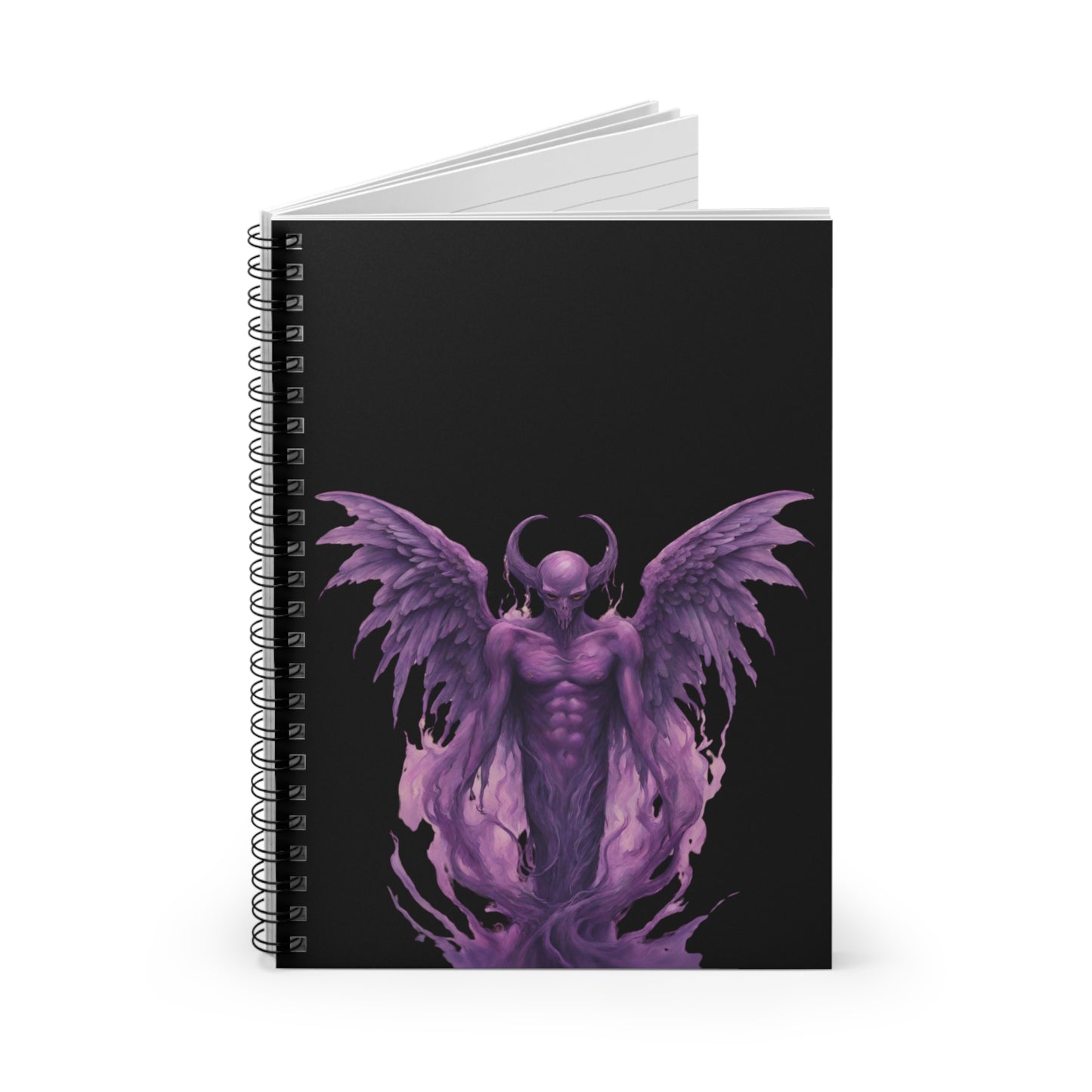 Purple Demon Design Spiral Notebook - Ruled Lines