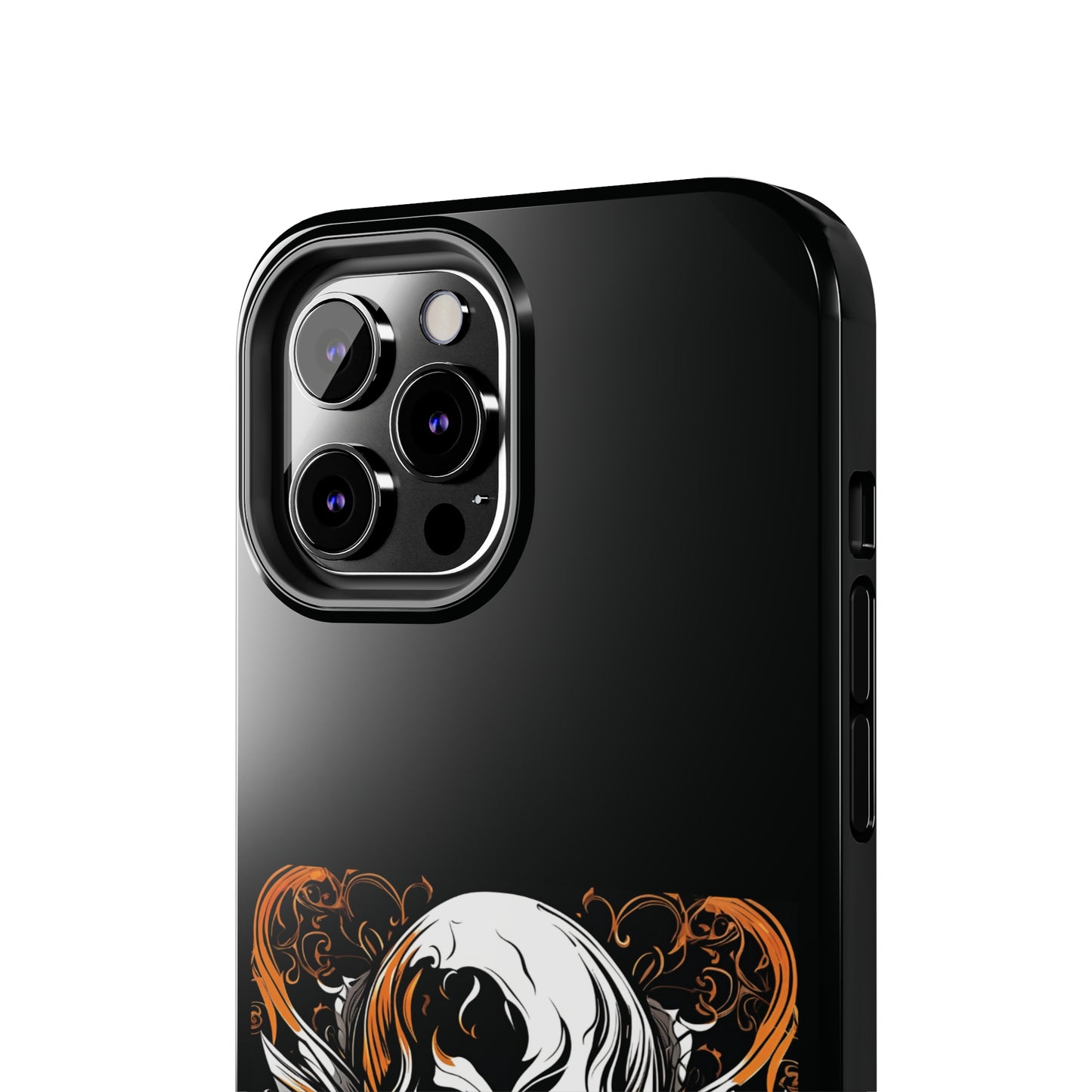 Flaming Skull Design Tough Phone Cases