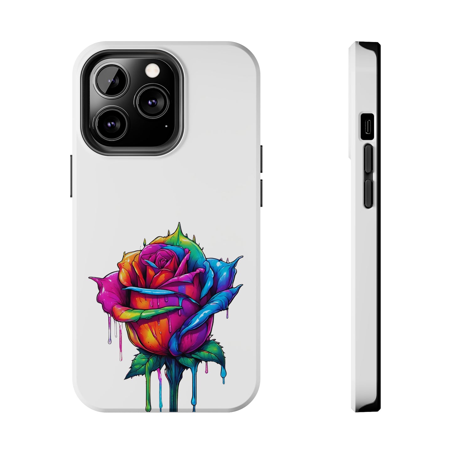 Rose Bleeding Colors On White Tough Phone Cases