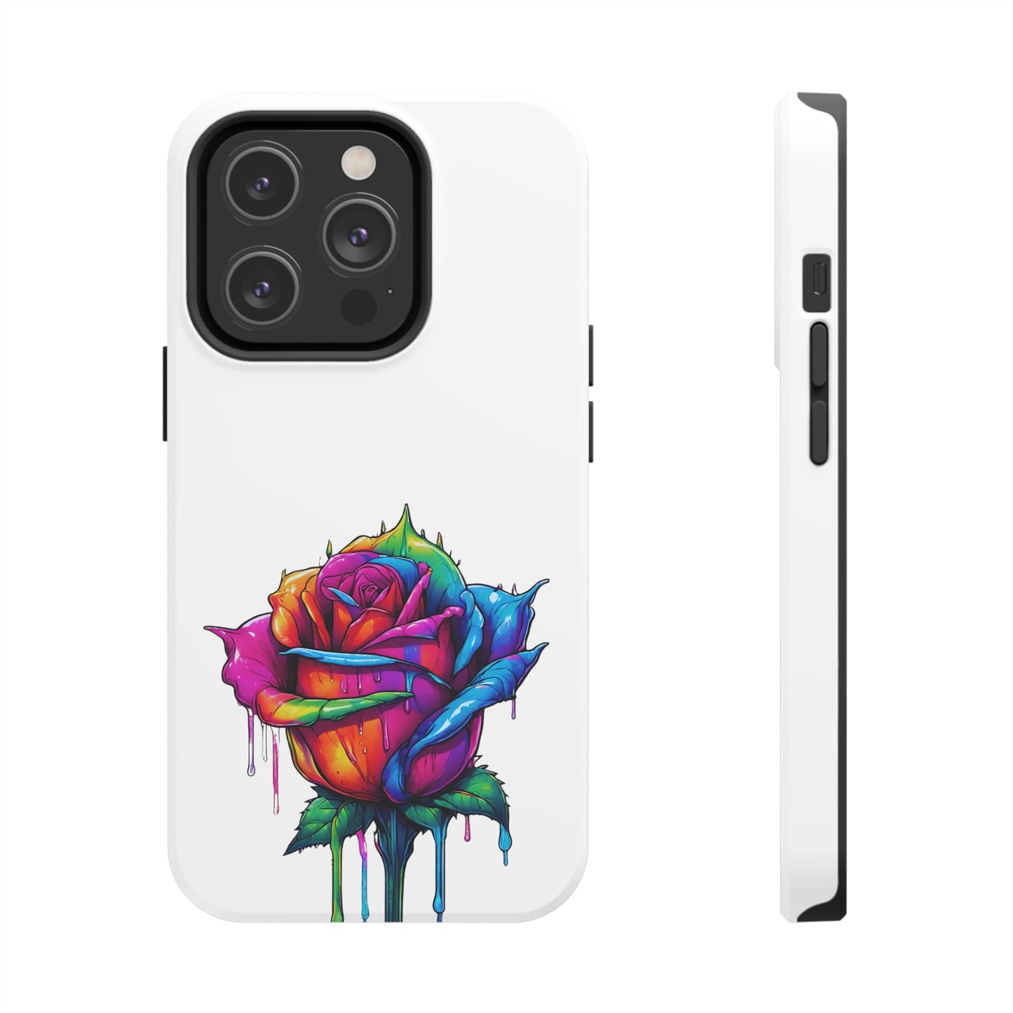 Rose Bleeding Colors On White Tough Phone Cases
