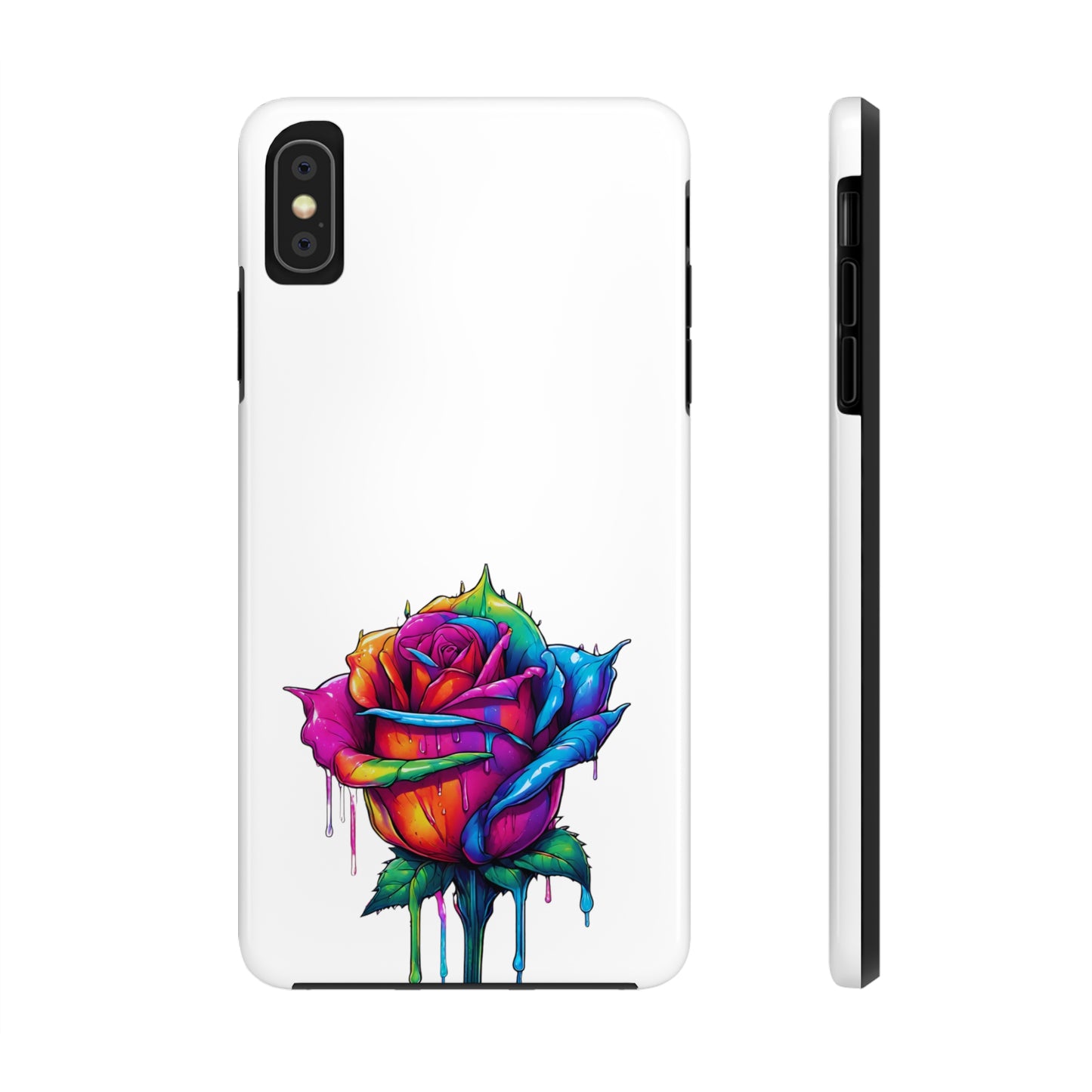 Rose Bleeding Colors On White Tough Phone Cases