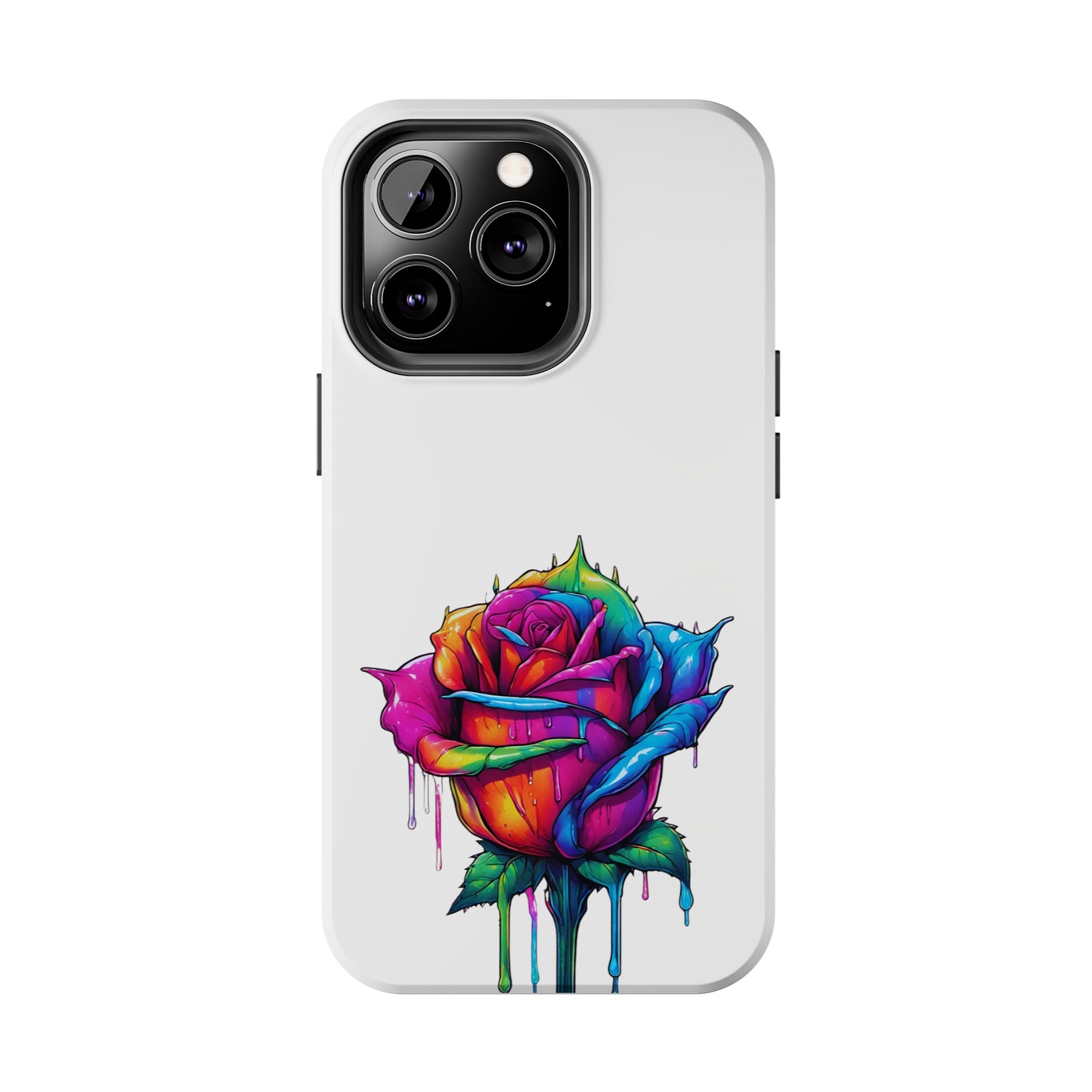 Rose Bleeding Colors On White Tough Phone Cases