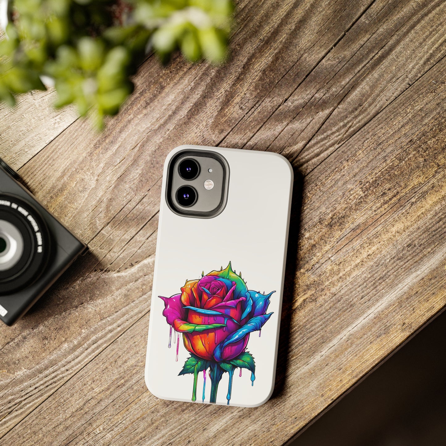 Rose Bleeding Colors On White Tough Phone Cases