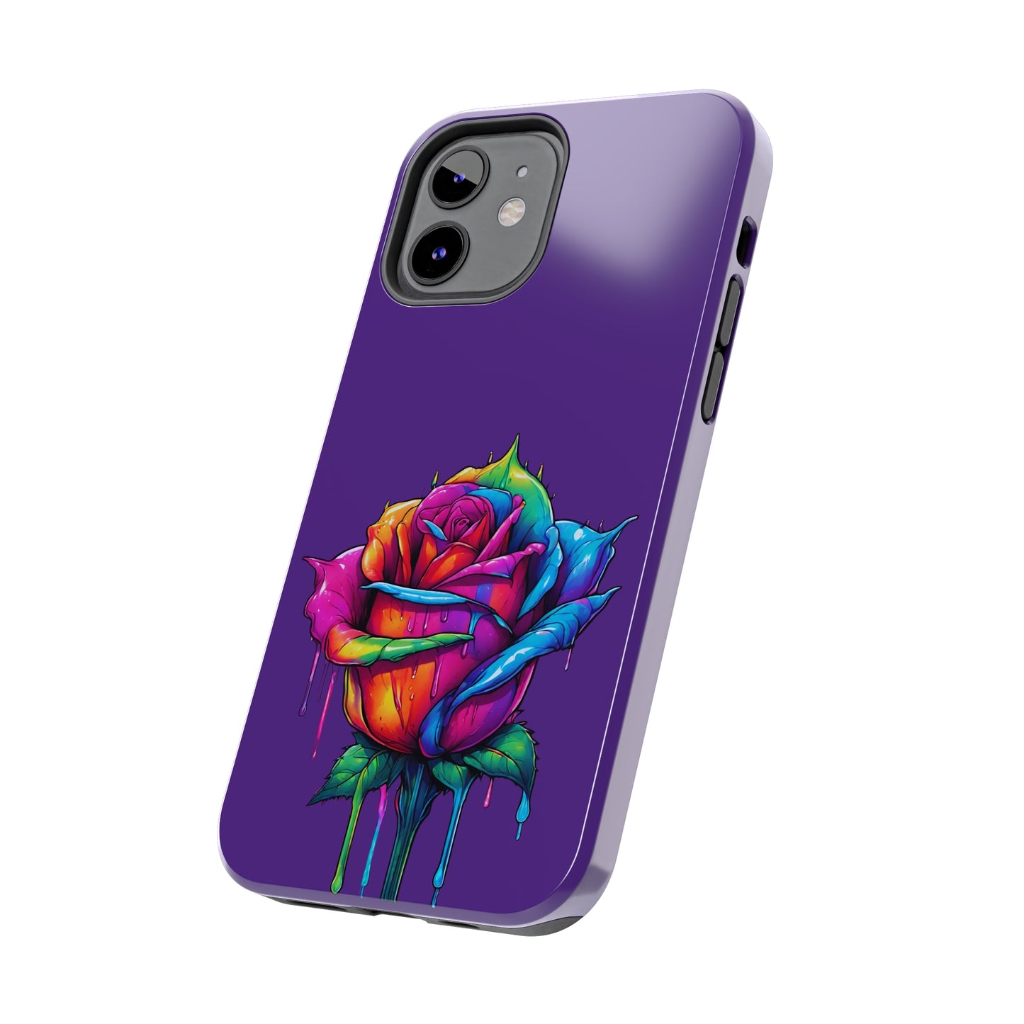 Rose Bleeding Colors on Purple Tough Phone Cases