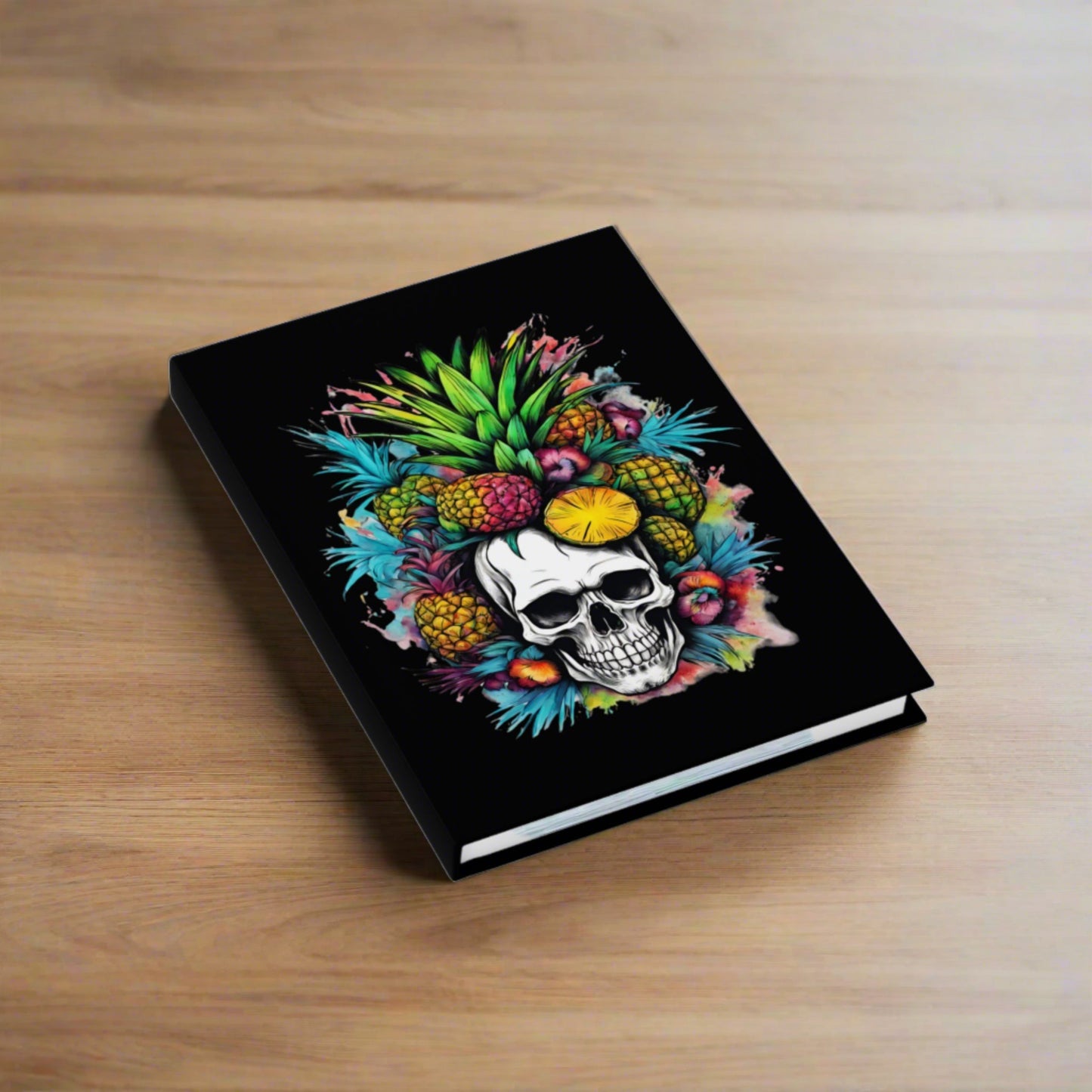Colorful Mamba Skull on Black Journal - Blank