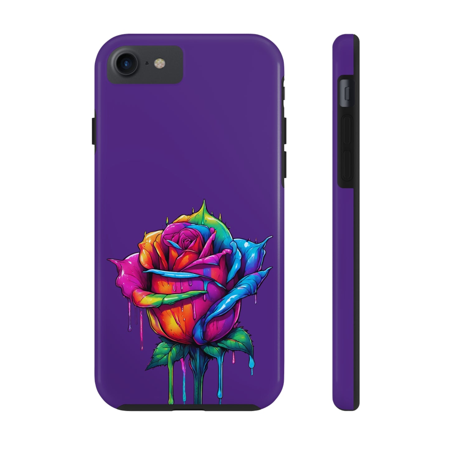 Rose Bleeding Colors on Purple Tough Phone Cases