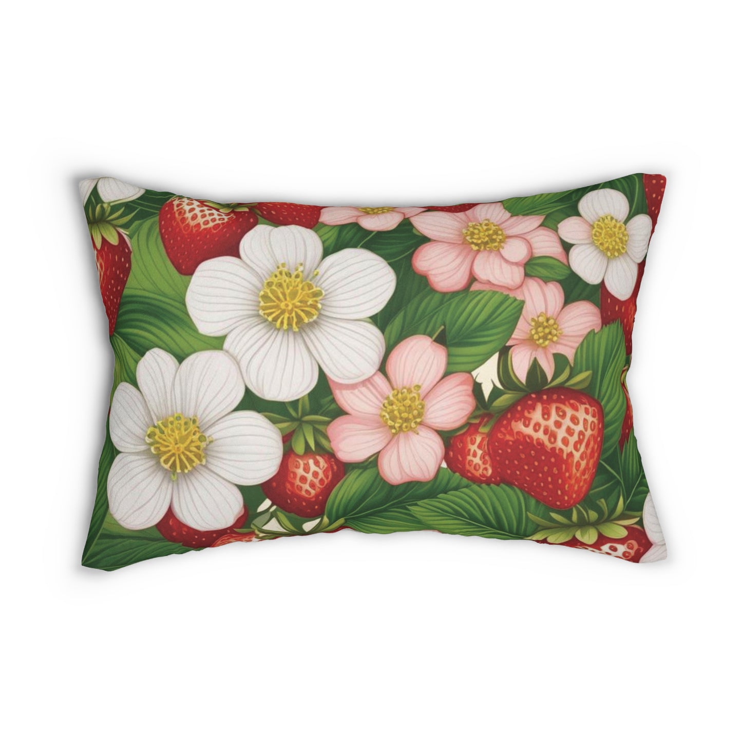 Strawberry Dreams Design Lumbar Pillow Print on Both Sides