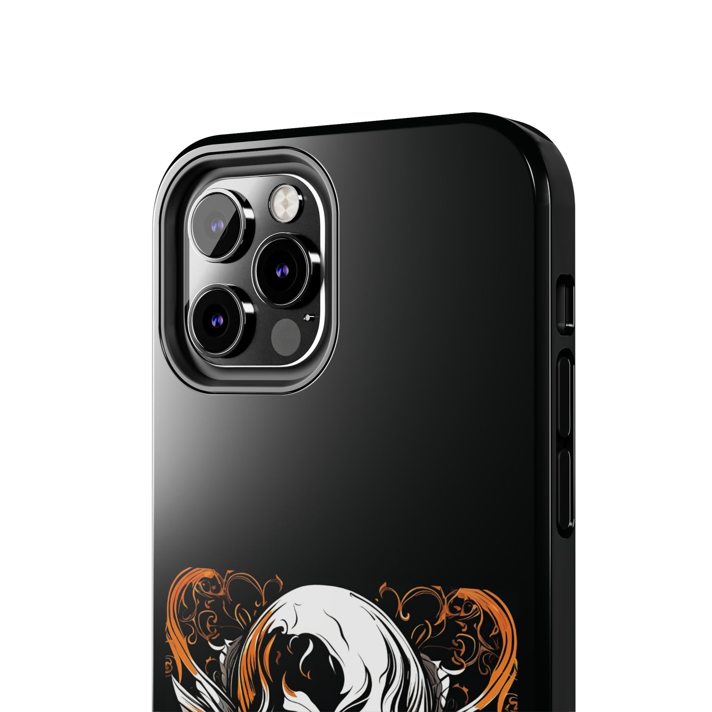 Flaming Skull Design Tough Phone Cases