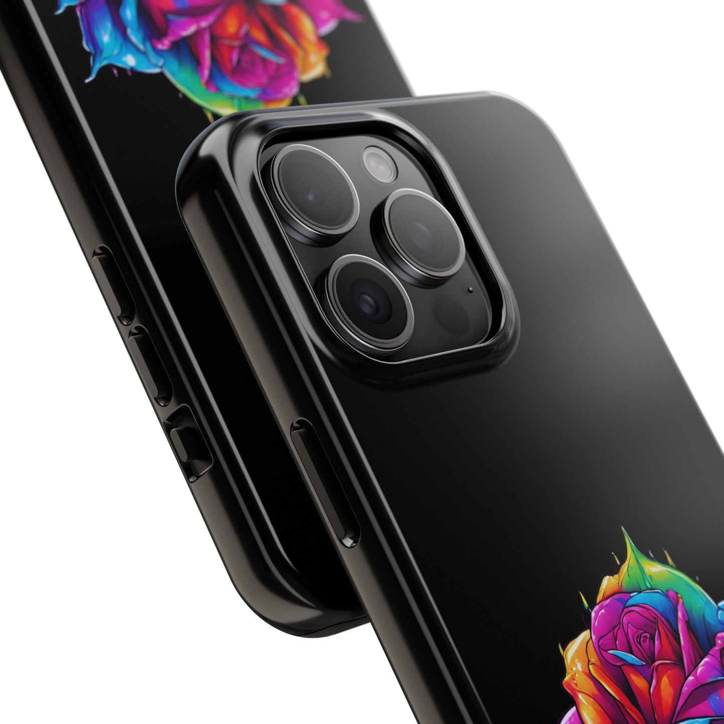 Rose Bleeding Colors on Black Tough Phone Cases