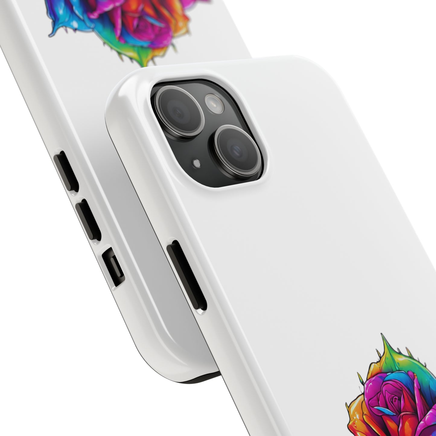 Rose Bleeding Colors On White Tough Phone Cases