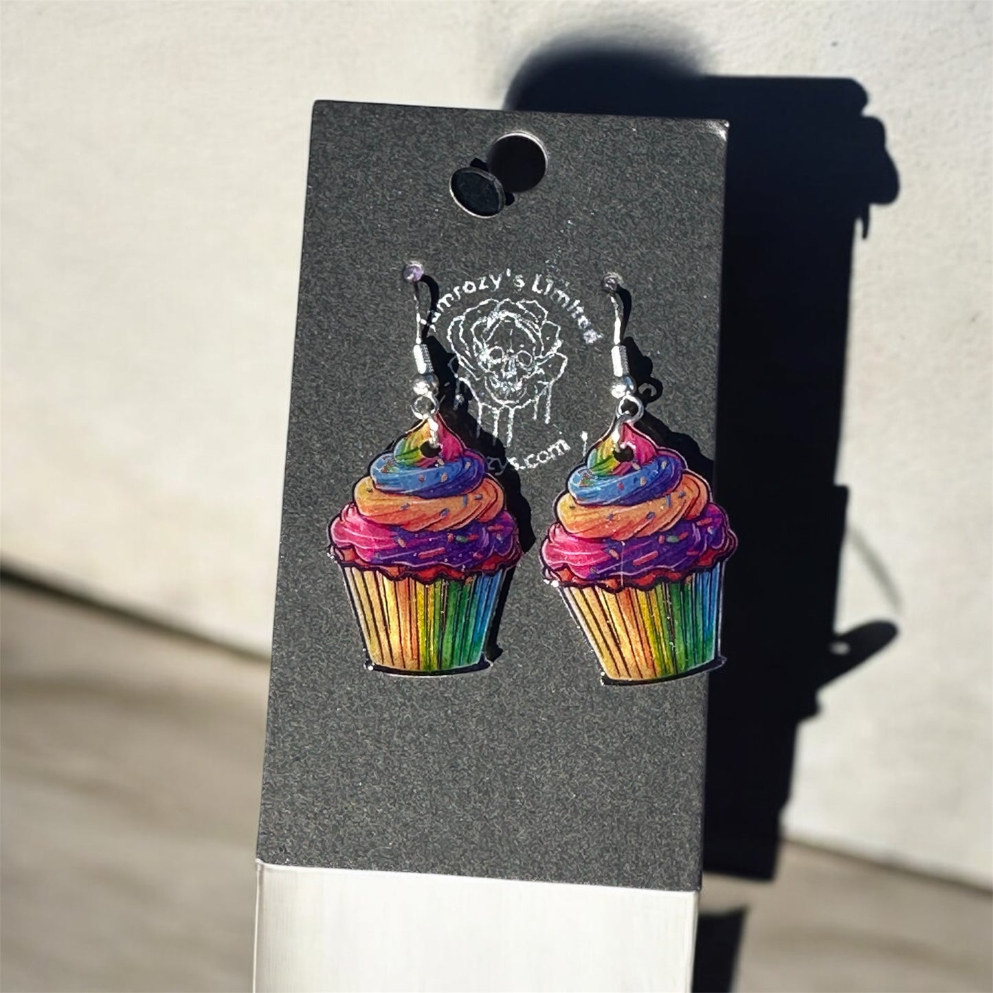 Neon Cupcake Dangle Earrings