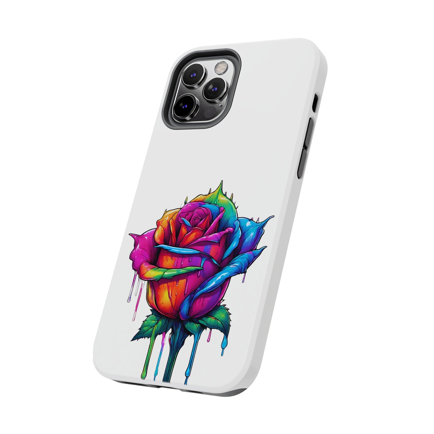 Rose Bleeding Colors On White Tough Phone Cases