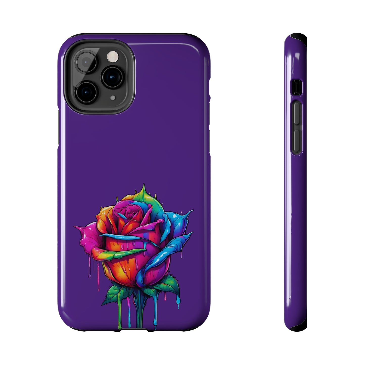 Rose Bleeding Colors on Purple Tough Phone Cases