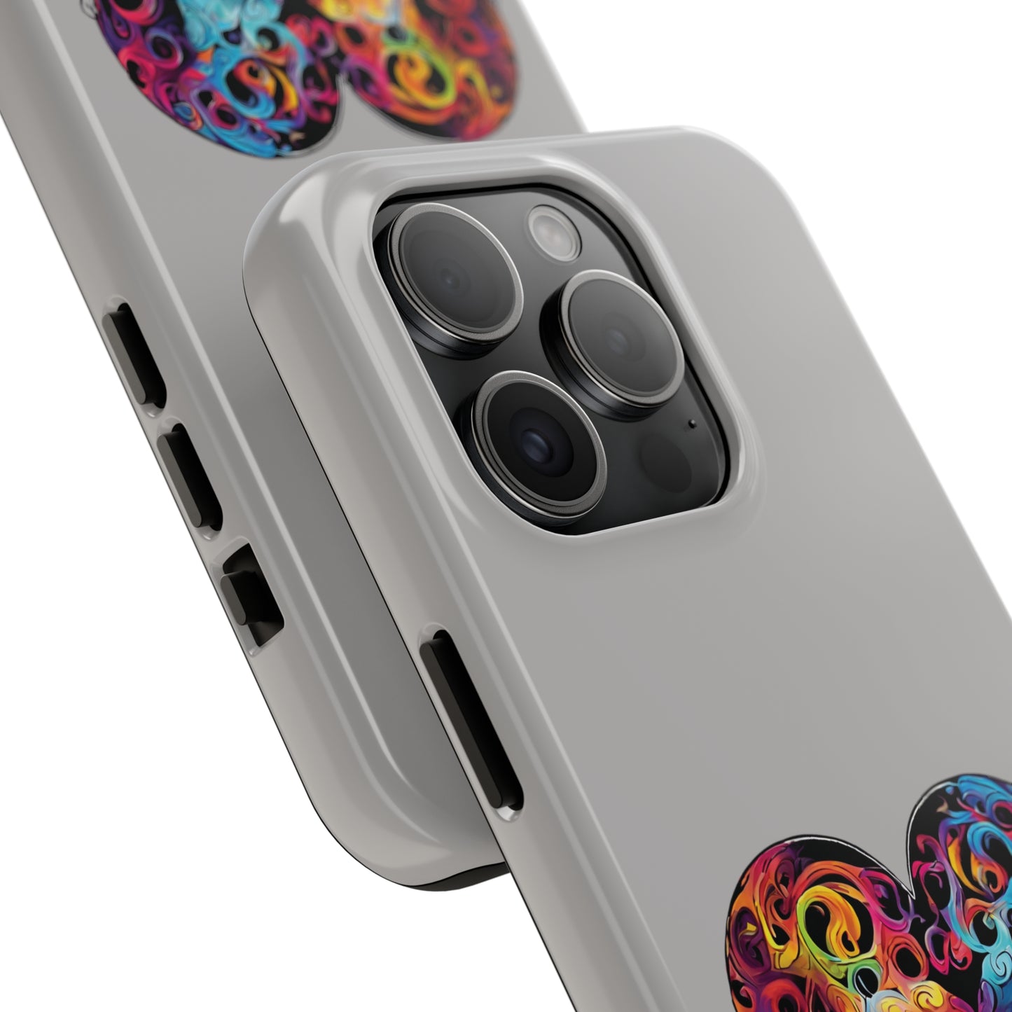 Colorful Heart Skull Tough Phone Cases