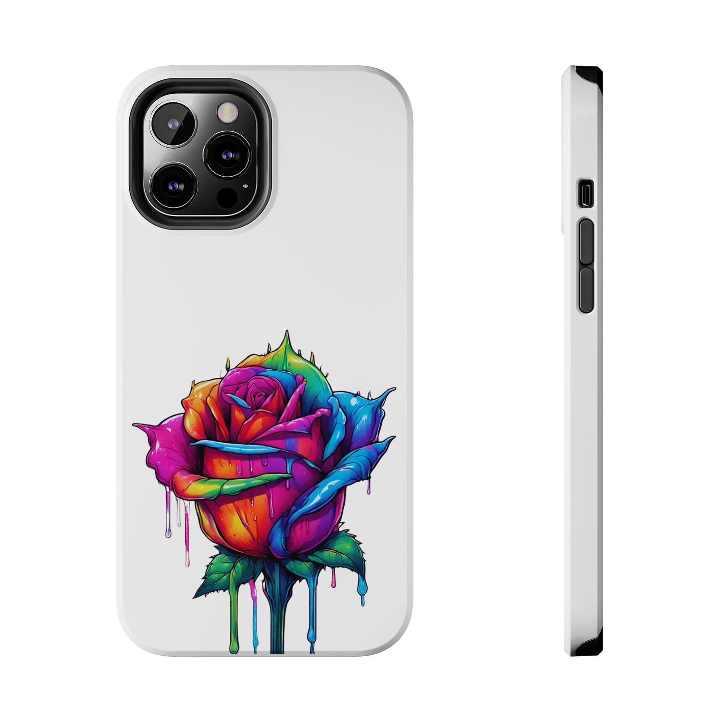 Rose Bleeding Colors On White Tough Phone Cases