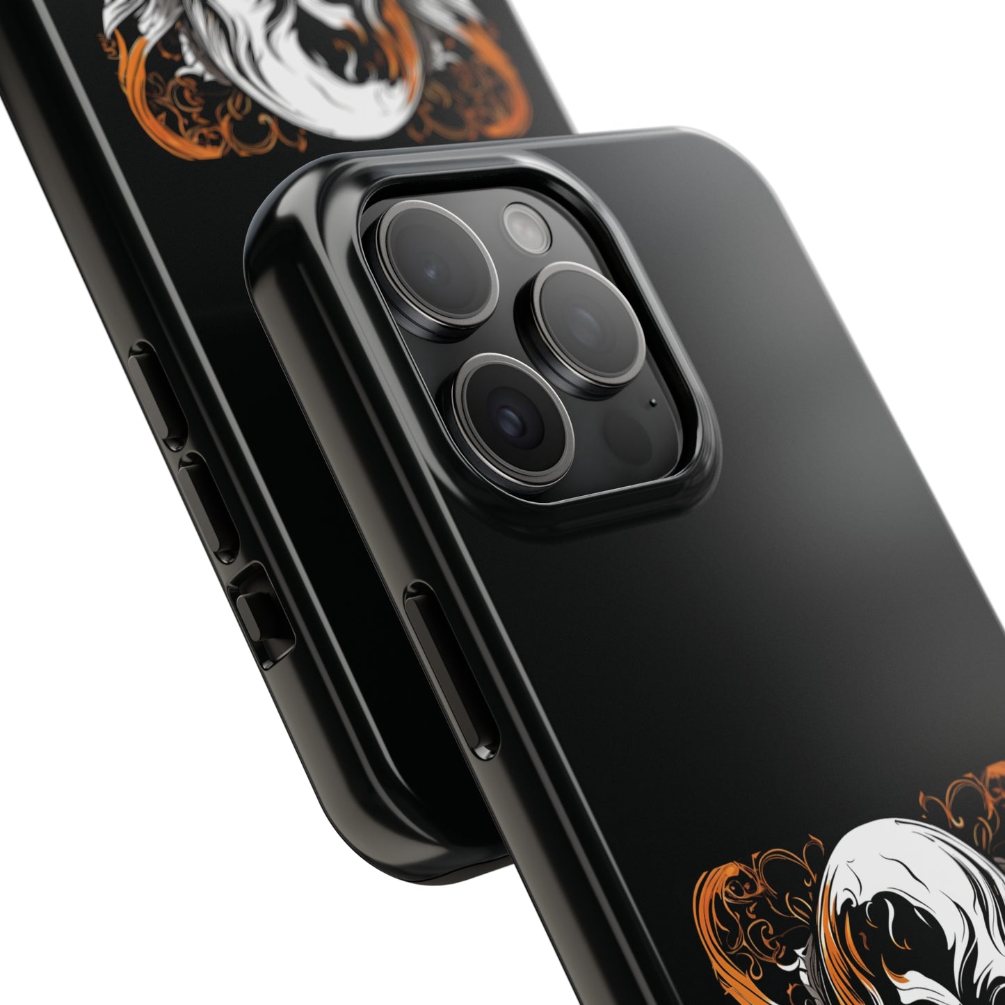 Flaming Skull Design Tough Phone Cases