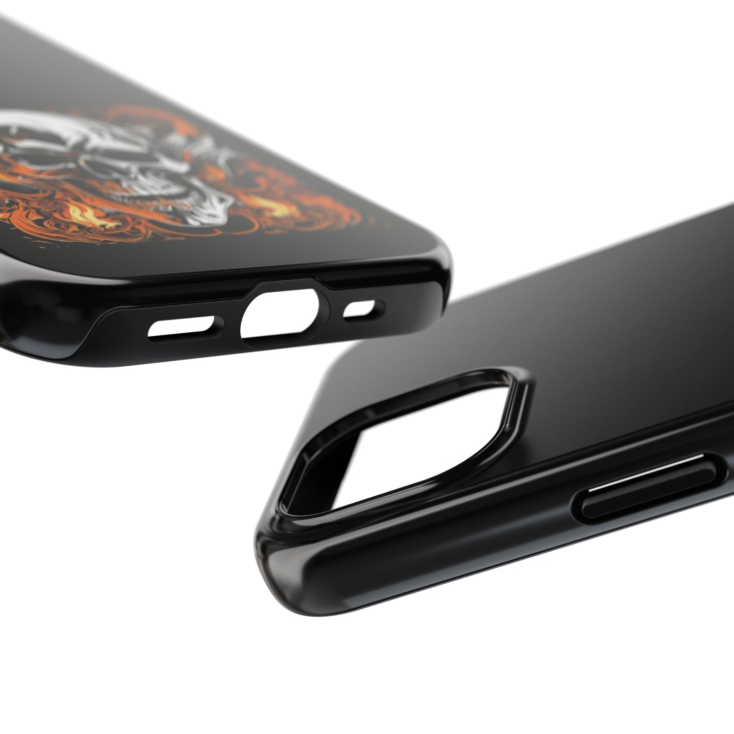 Flaming Skull Design Tough Phone Cases
