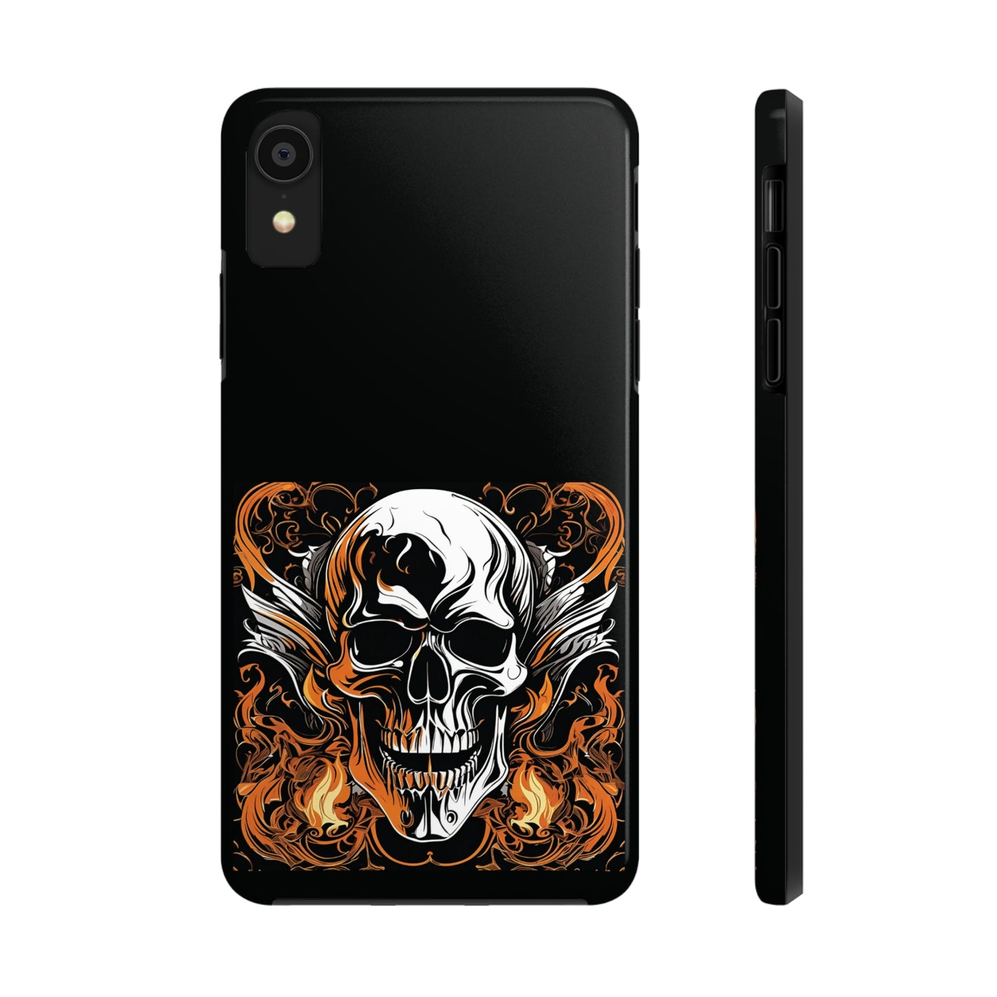 Flaming Skull Design Tough Phone Cases