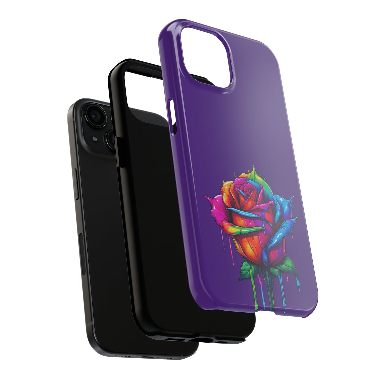 Rose Bleeding Colors on Purple Tough Phone Cases