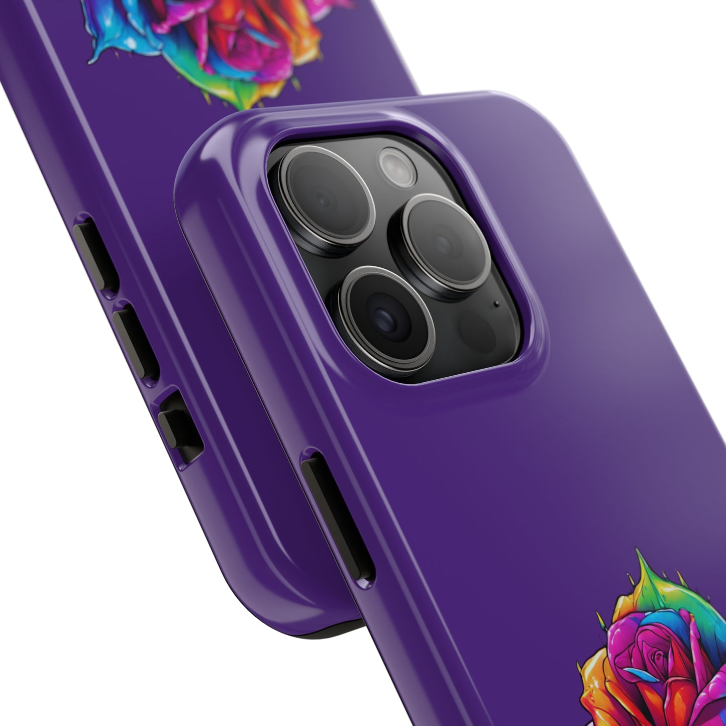 Rose Bleeding Colors on Purple Tough Phone Cases