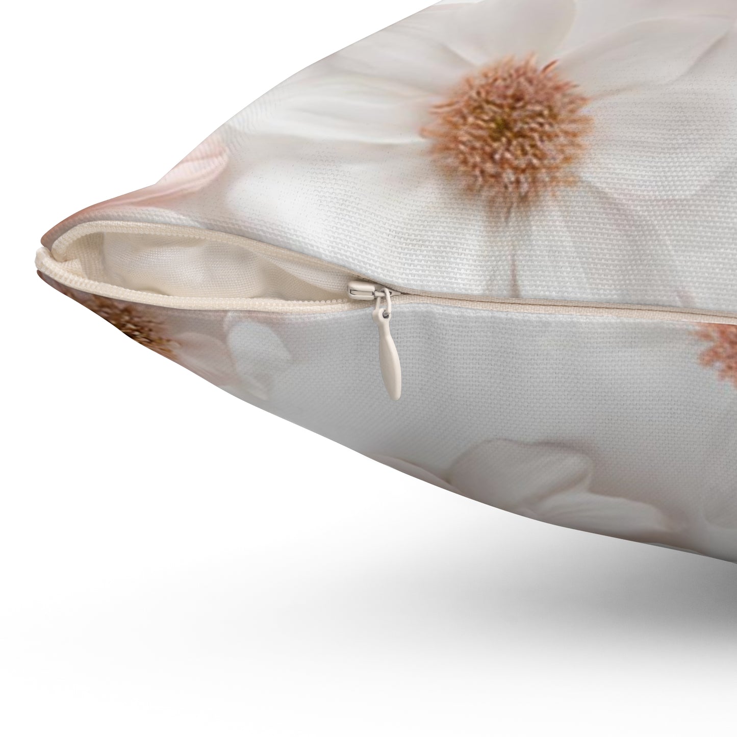 Blush Pink Floral Design Both Sides on Spun Polyester Square Pillow