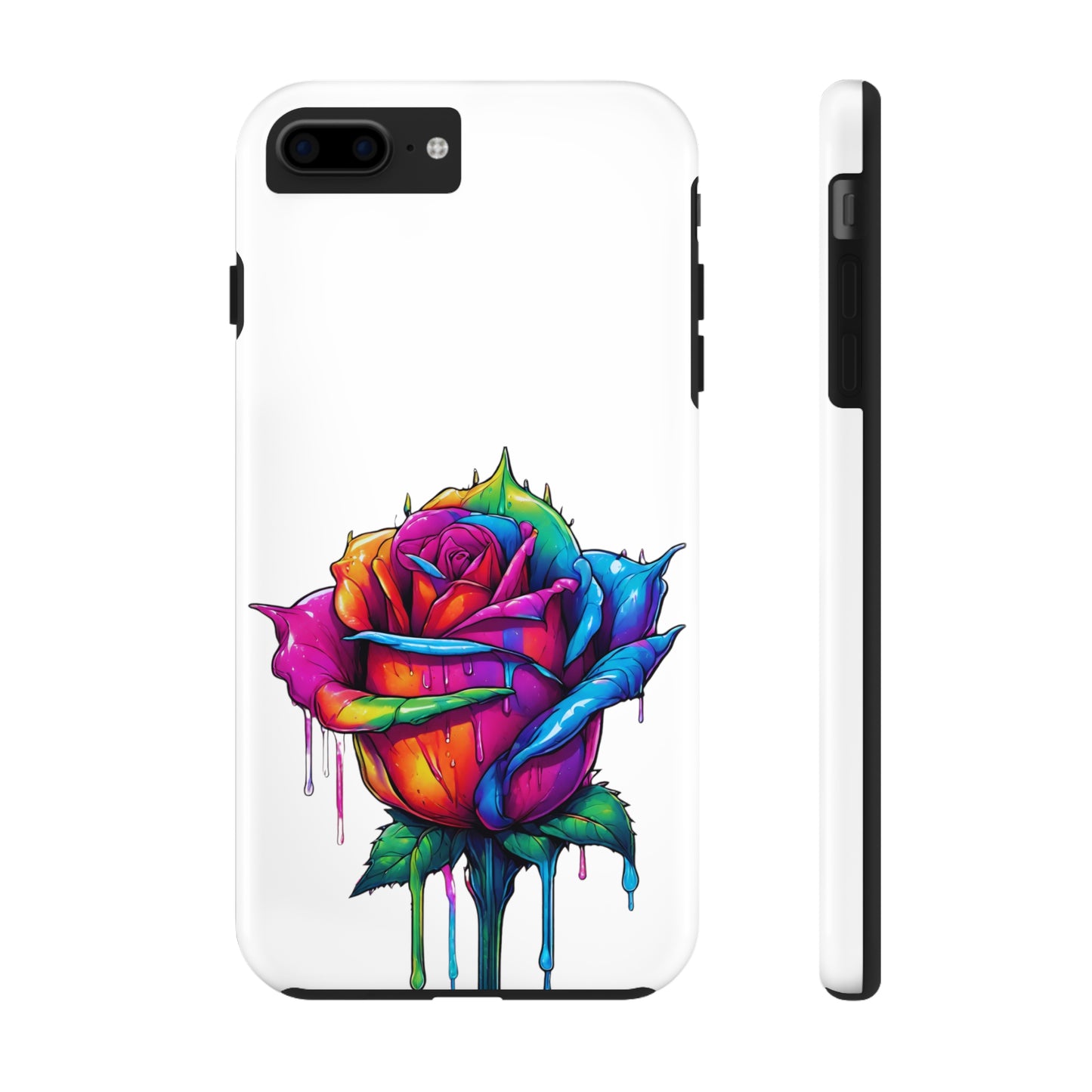 Rose Bleeding Colors On White Tough Phone Cases
