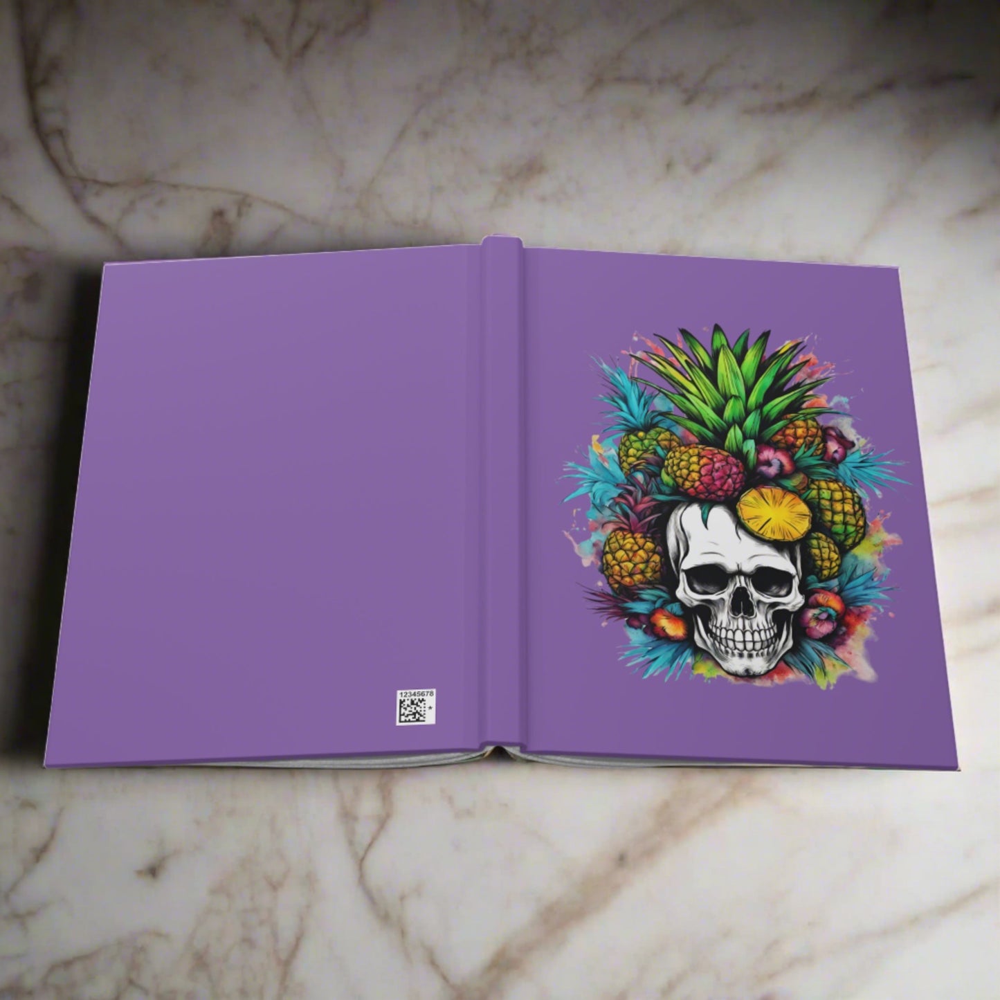 Colorful Mamba Skull on Light Purple Hardcover Journal Matte