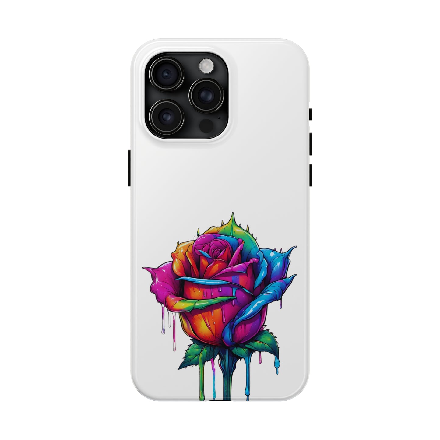 Rose Bleeding Colors On White Tough Phone Cases